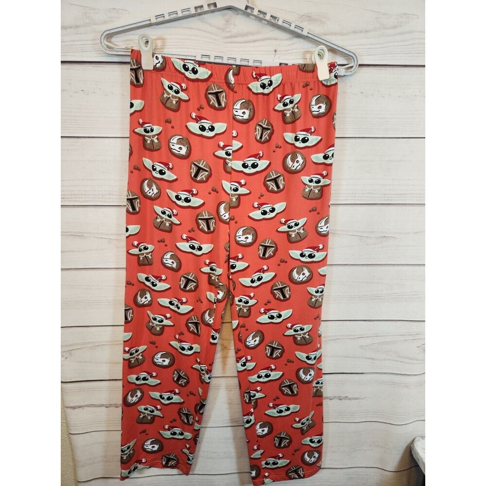 Star Wars Mens Red Baby Yoda Mandalorian Printed Pajama Pants Size‎ XL
